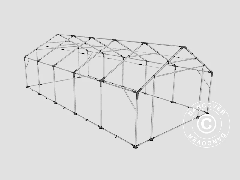 Lagertält PRO 5x10x2x3,39m, PVC, Grå - Image 17