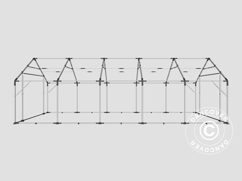 Lagertält PRO 5x10x2x3,39m, PVC, Grå - Image 20