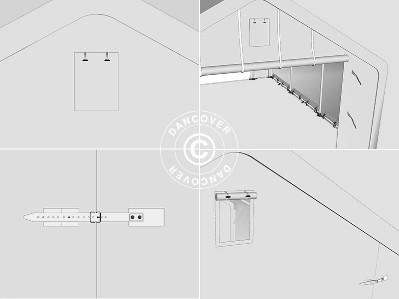 Lagertält PRO 5x10x2x3,39m, PVC, Grå - Image 21
