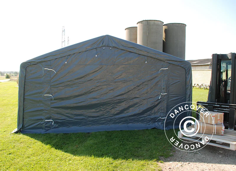 Lagertält PRO 5x10x2x3,39m, PVC, Grå - Image 3