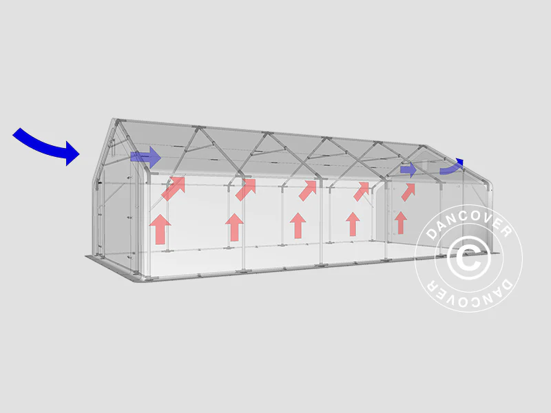 Lagertält PRO 5x10x2x3,39m, PVC, Grå - Image 4