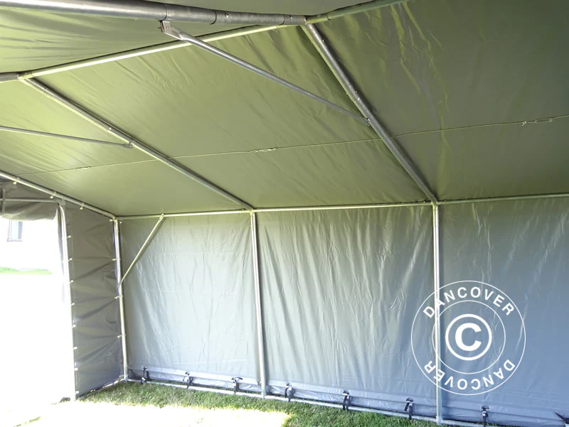 Lagertält PRO 5x10x2x3,39m, PVC, Grå - Image 9