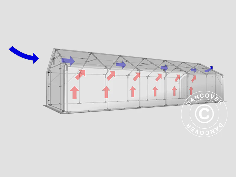 Lagertält PRO 5x12x2x3,39m, PVC, Grå - Image 29