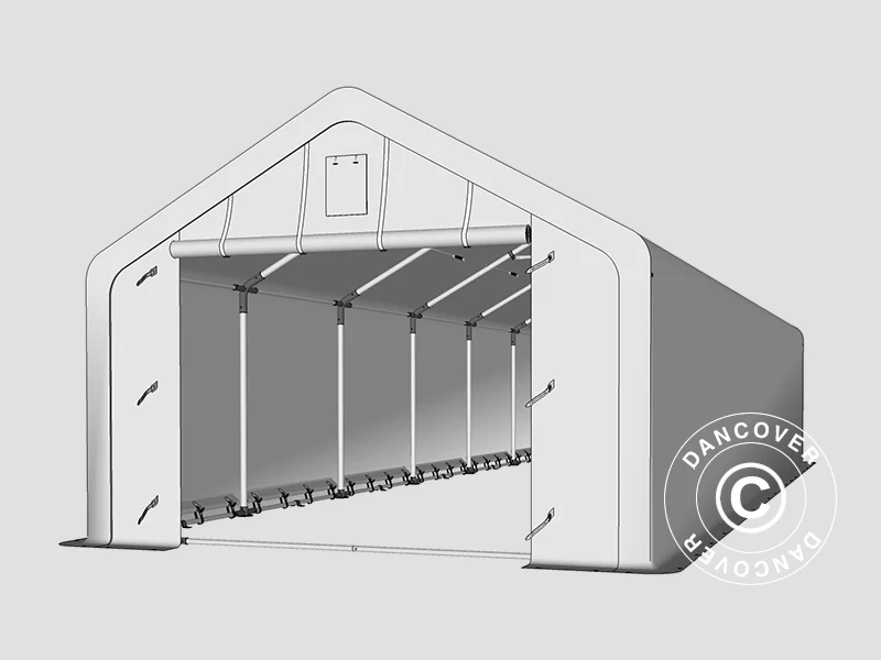 Lagertält PRO 5x12x2x3,39m, PVC, Grå - Image 32