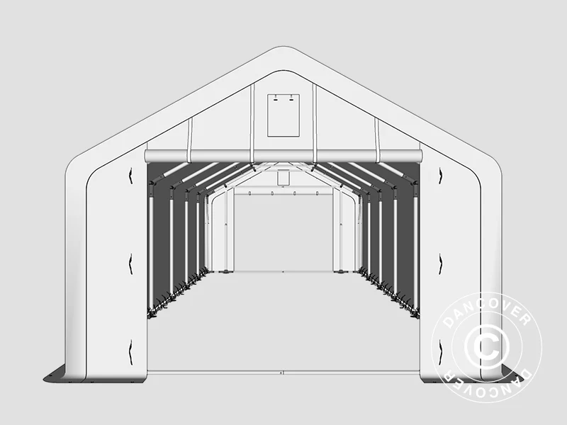 Lagertält PRO 5x12x2x3,39m, PVC, Grå - Image 33