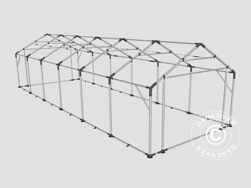 Lagertält PRO 5x12x2x3,39m, PVC, Grå - Image 36