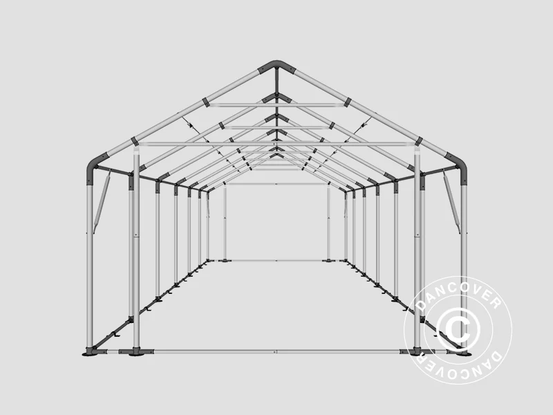 Lagertält PRO 5x12x2x3,39m, PVC, Grå - Image 37