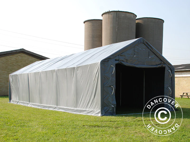 Lagertält PRO 5x12x2x3,39m, PVC, Grå - Image 4