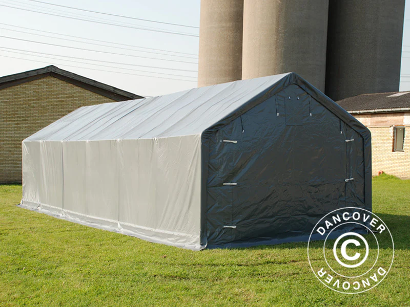 Lagertält PRO 5x12x2x3,39m, PVC, Grå - Image 5