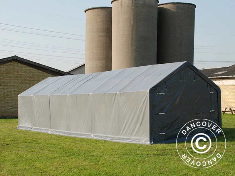 Lagertält PRO 5x12x2x3,39m, PVC, Grå - Image 8