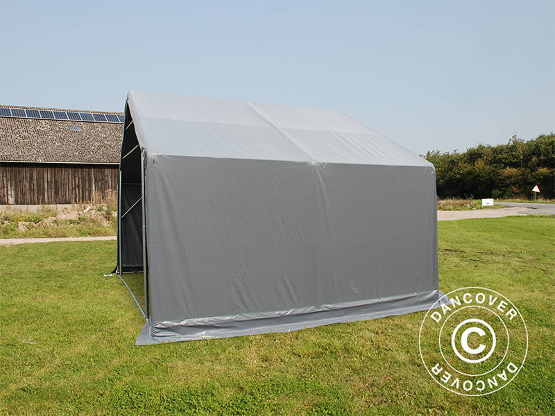 Lagertält PRO 5x4x2x3,39m, PVC, Grå - Image 13