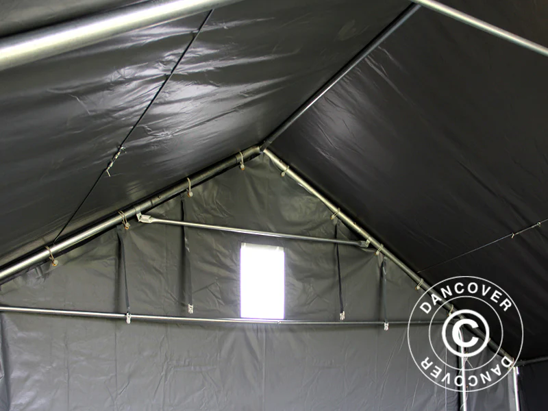 Lagertält PRO 5x4x2x3,39m, PVC, Grå - Image 16