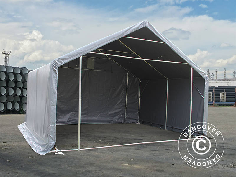 Lagertält PRO 5x4x2x3,39m, PVC, Grå - Image 8