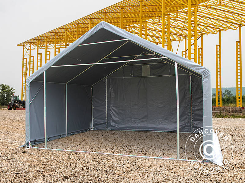 Lagertält PRO 5x4x2x3,39m, PVC, Grå - Image 9