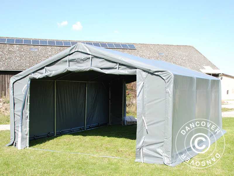 Lagertält PRO 5x6x2x3,39m, PVC, Grå - Image 11