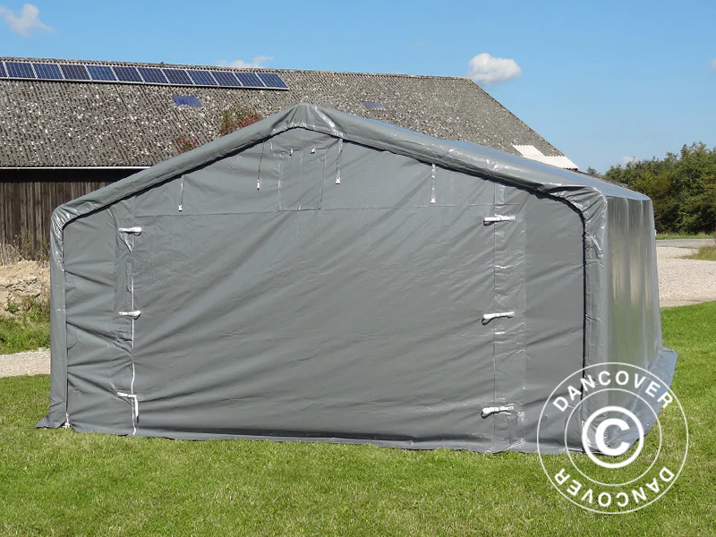 Lagertält PRO 5x6x2x3,39m, PVC, Grå - Image 12
