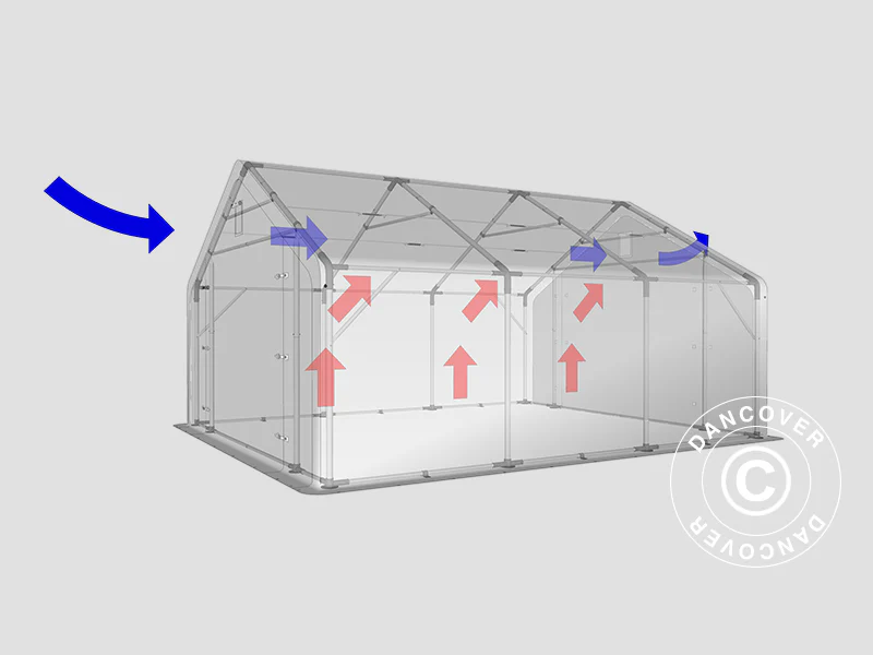 Lagertält PRO 5x6x2x3,39m, PVC, Grå - Image 18