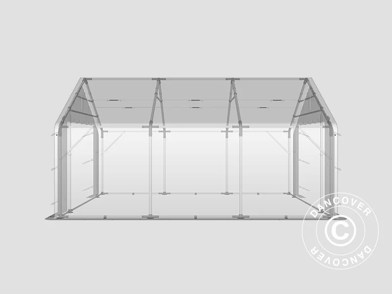 Lagertält PRO 5x6x2x3,39m, PVC, Grå - Image 19