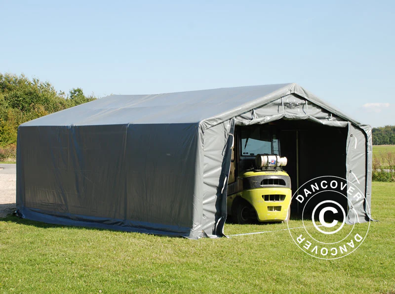 Lagertält PRO 5x6x2x3,39m, PVC, Grå - Image 2
