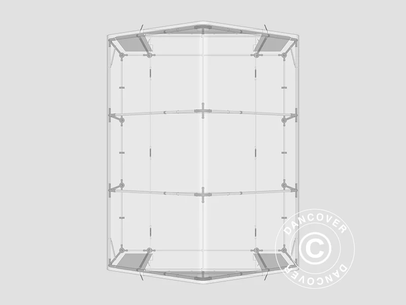 Lagertält PRO 5x6x2x3,39m, PVC, Grå - Image 20