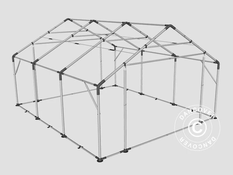 Lagertält PRO 5x6x2x3,39m, PVC, Grå - Image 21