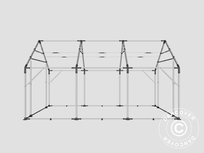 Lagertält PRO 5x6x2x3,39m, PVC, Grå - Image 24