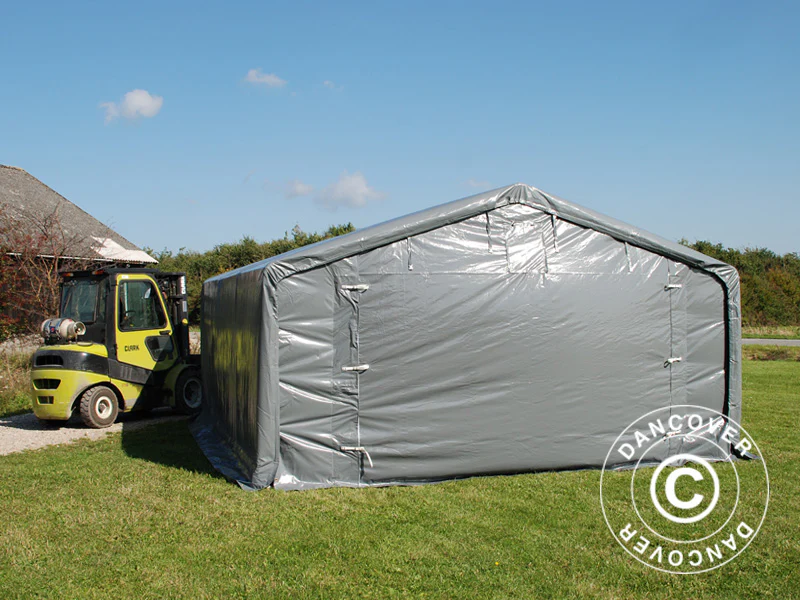 Lagertält PRO 5x6x2x3,39m, PVC, Grå - Image 8