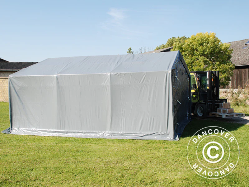 Lagertält PRO 5x6x2x3,39m, PVC, Grå - Image 9