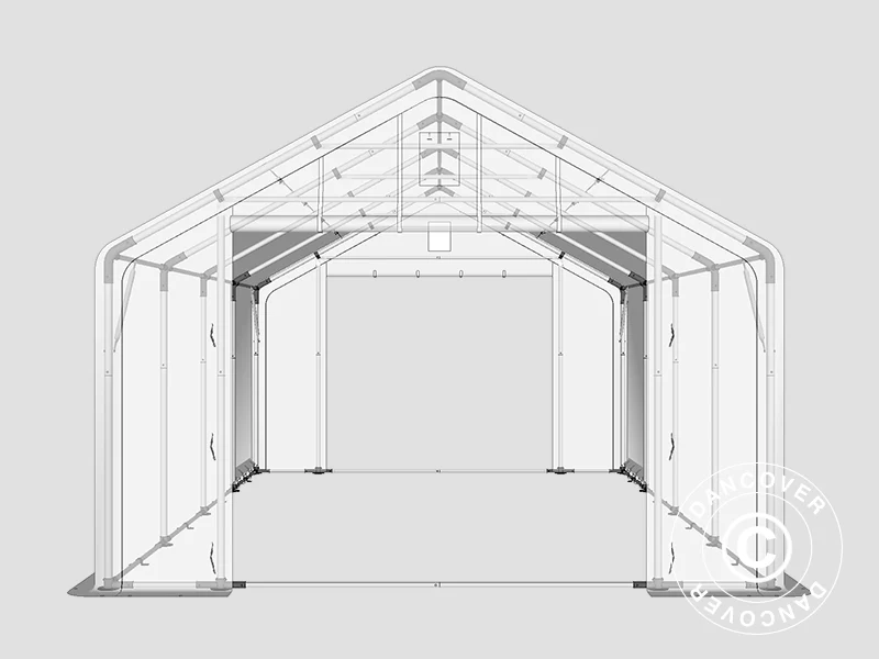 Lagertält PRO 5x8x2,5x3,89m, PVC, Grön - Image 14