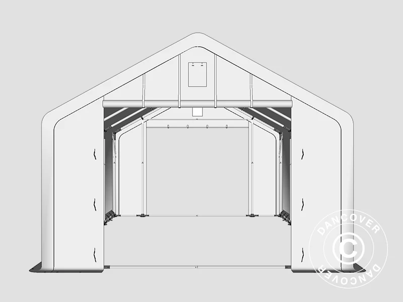 Lagertält PRO 5x8x2,5x3,89m, PVC, Grön - Image 18