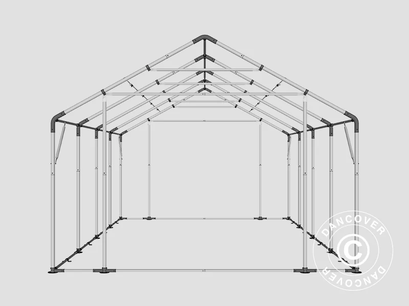 Lagertält PRO 5x8x2,5x3,89m, PVC, Grön - Image 21