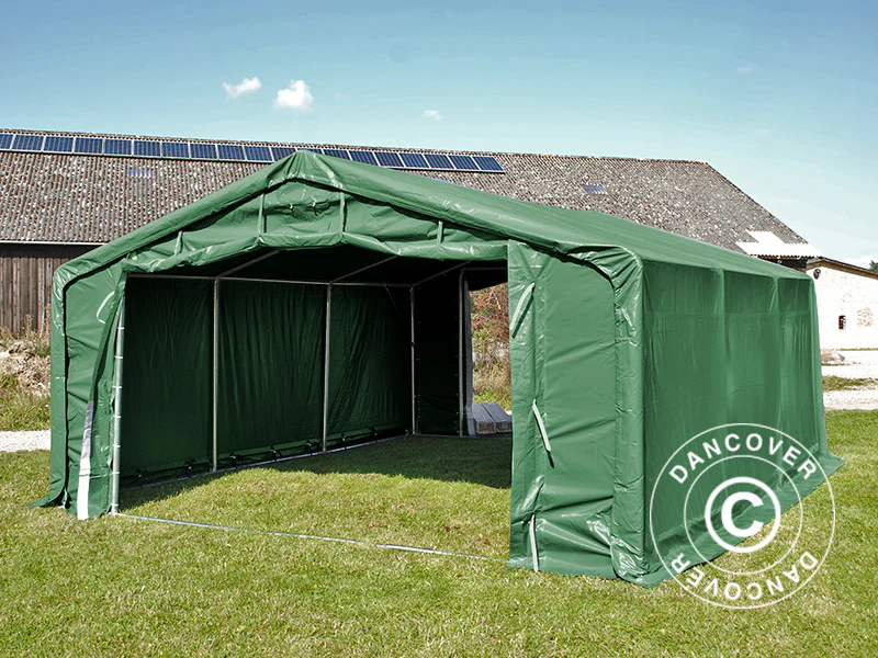 Lagertält PRO 5x8x2,5x3,89m, PVC, Grön - Image 4