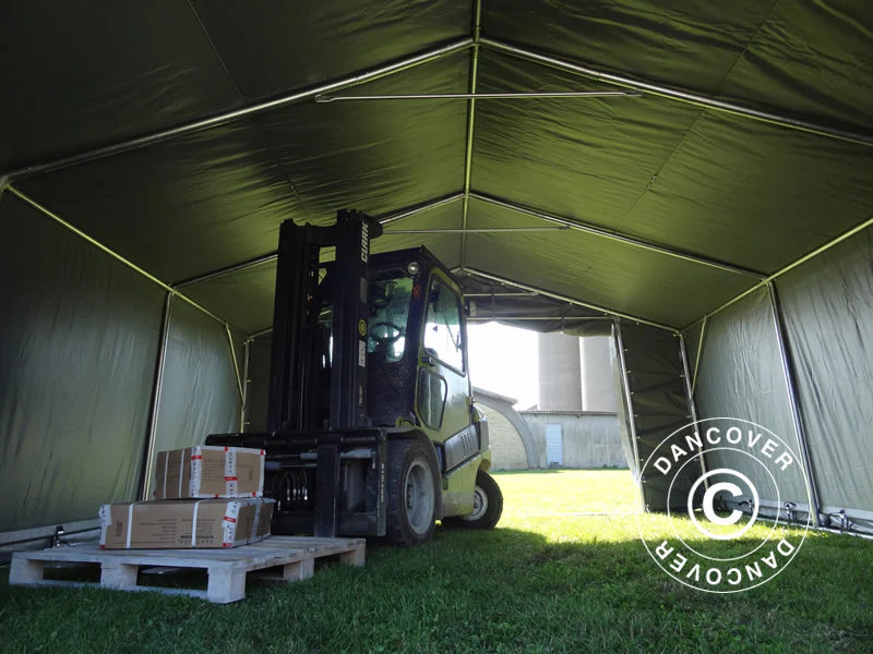 Lagertält PRO 5x8x2x3,39m, PVC, Grå - Image 13