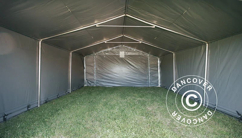 Lagertält PRO 5x8x2x3,39m, PVC, Grå - Image 14