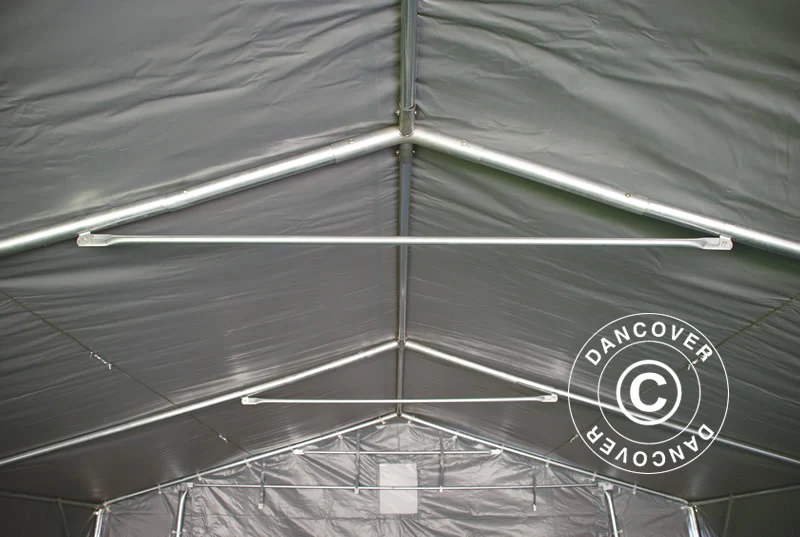 Lagertält PRO 5x8x2x3,39m, PVC, Grå - Image 16