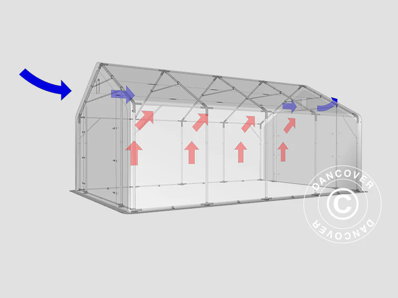 Lagertält PRO 5x8x2x3,39m, PVC, Grå - Image 19
