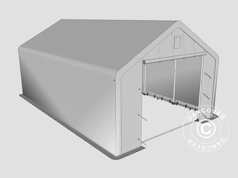 Lagertält PRO 5x8x2x3,39m, PVC, Grå - Image 22