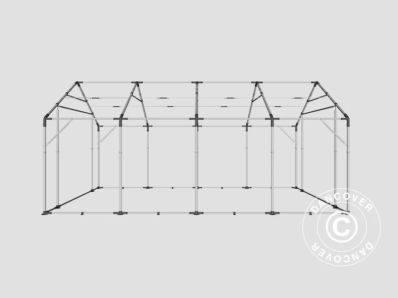 Lagertält PRO 5x8x2x3,39m, PVC, Grå - Image 27