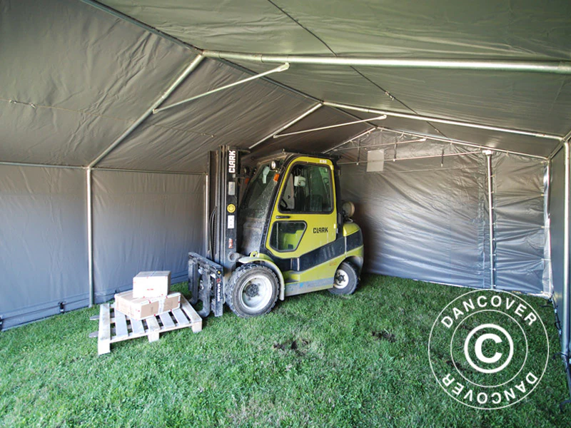Lagertält PRO 5x8x2x3,39m, PVC, Grå - Image 6
