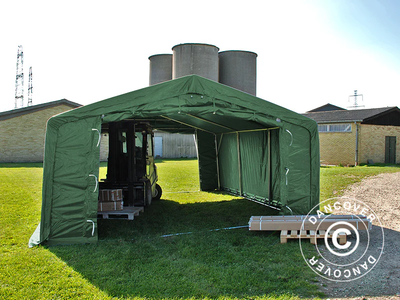 Lagertält PRO 5x8x2x3,39m, PVC, Grön - Image 11