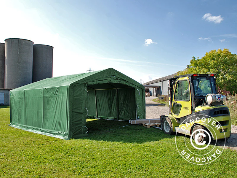 Lagertält PRO 5x8x2x3,39m, PVC, Grön - Image 13
