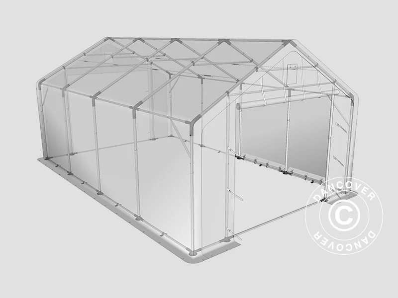 Lagertält PRO 5x8x2x3,39m, PVC, Grön - Image 14