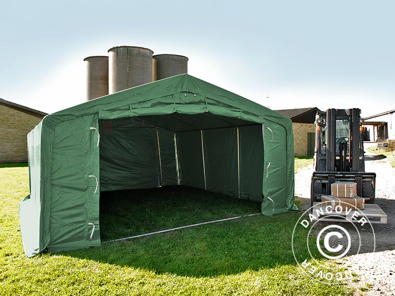 Lagertält PRO 5x8x2x3,39m, PVC, Grön - Image 5