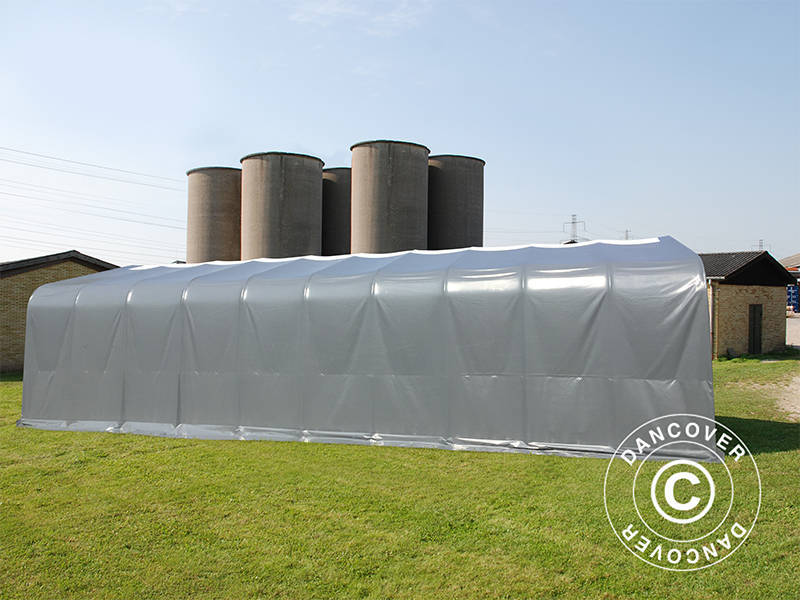 Lagertält PRO 6x12x3,7m PVC med takpanel, Grå - Image 10