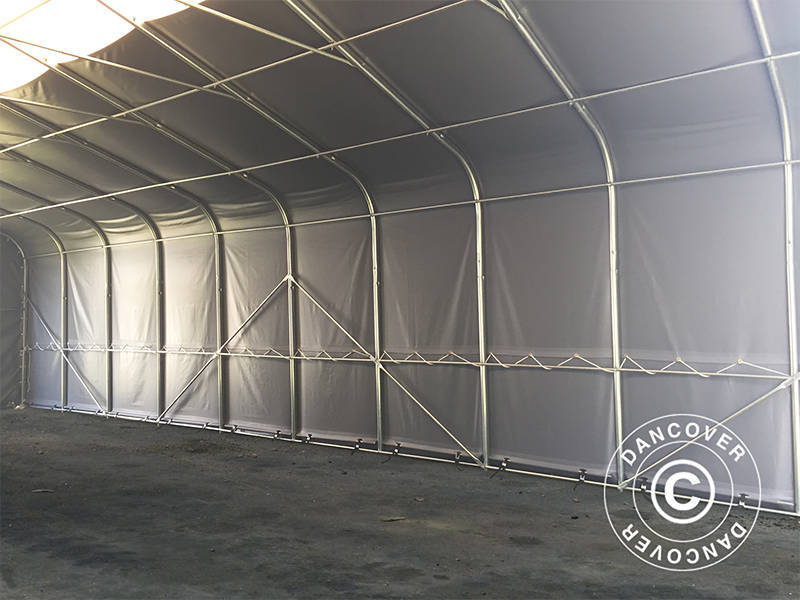 Lagertält PRO 6x12x3,7m PVC med takpanel, Grå - Image 11