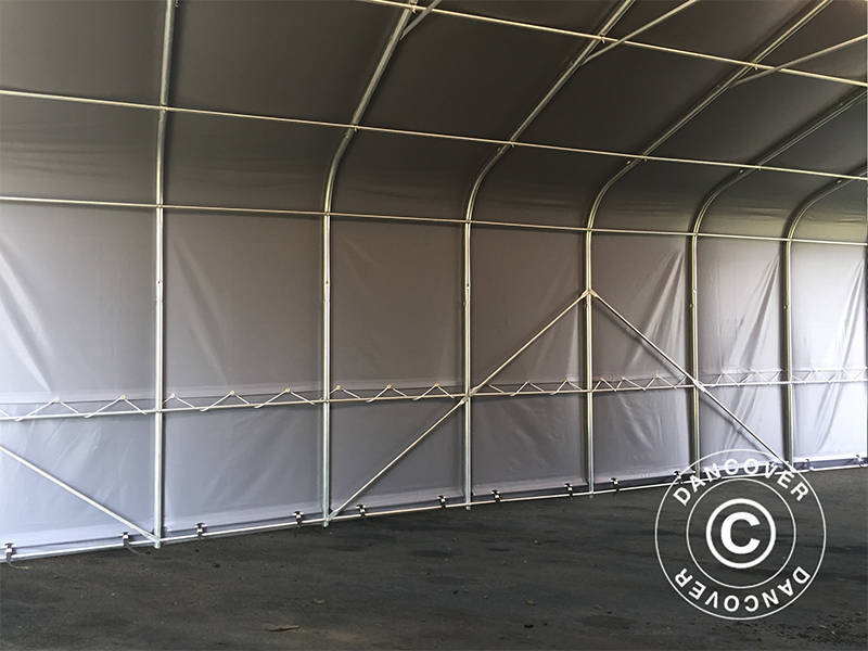 Lagertält PRO 6x12x3,7m PVC med takpanel, Grå - Image 12
