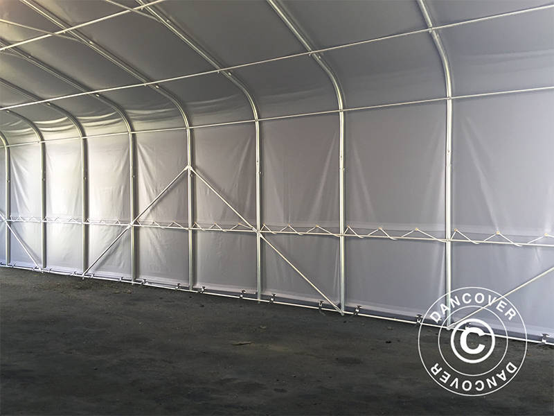 Lagertält PRO 6x12x3,7m PVC med takpanel, Grå - Image 13