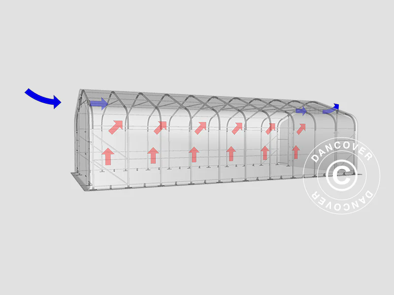 Lagertält PRO 6x12x3,7m PVC med takpanel, Grå - Image 14