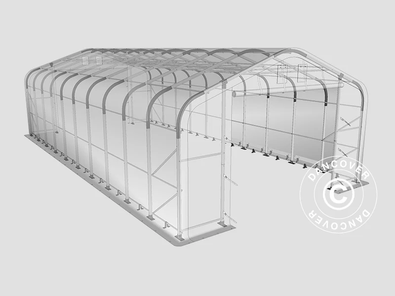 Lagertält PRO 6x12x3,7m PVC med takpanel, Grå - Image 16