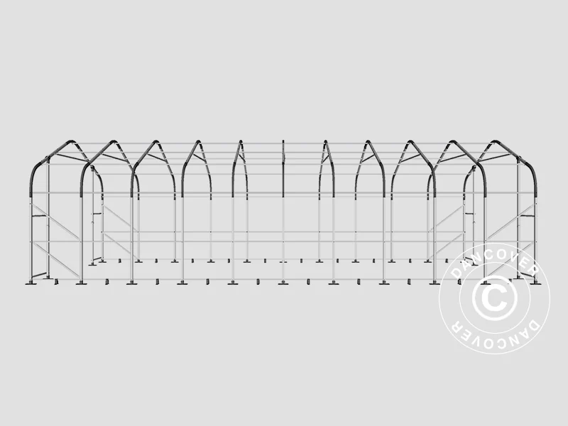 Lagertält PRO 6x12x3,7m PVC med takpanel, Grå - Image 25